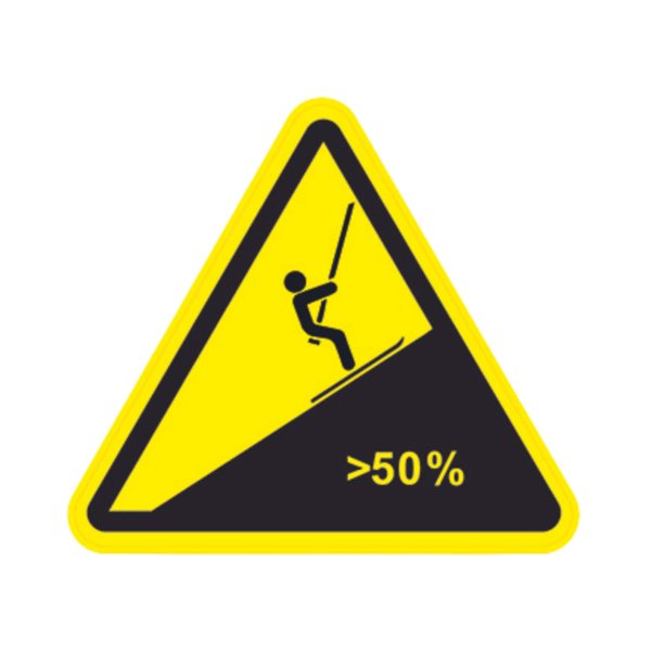Panneau Triangle PSI Danger Pente 50% téléski TRI-ABS176